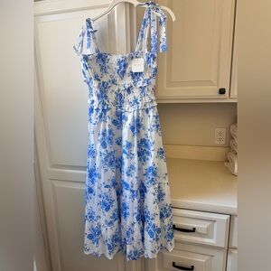 Altar'd State Blue and White Floral Long Dress